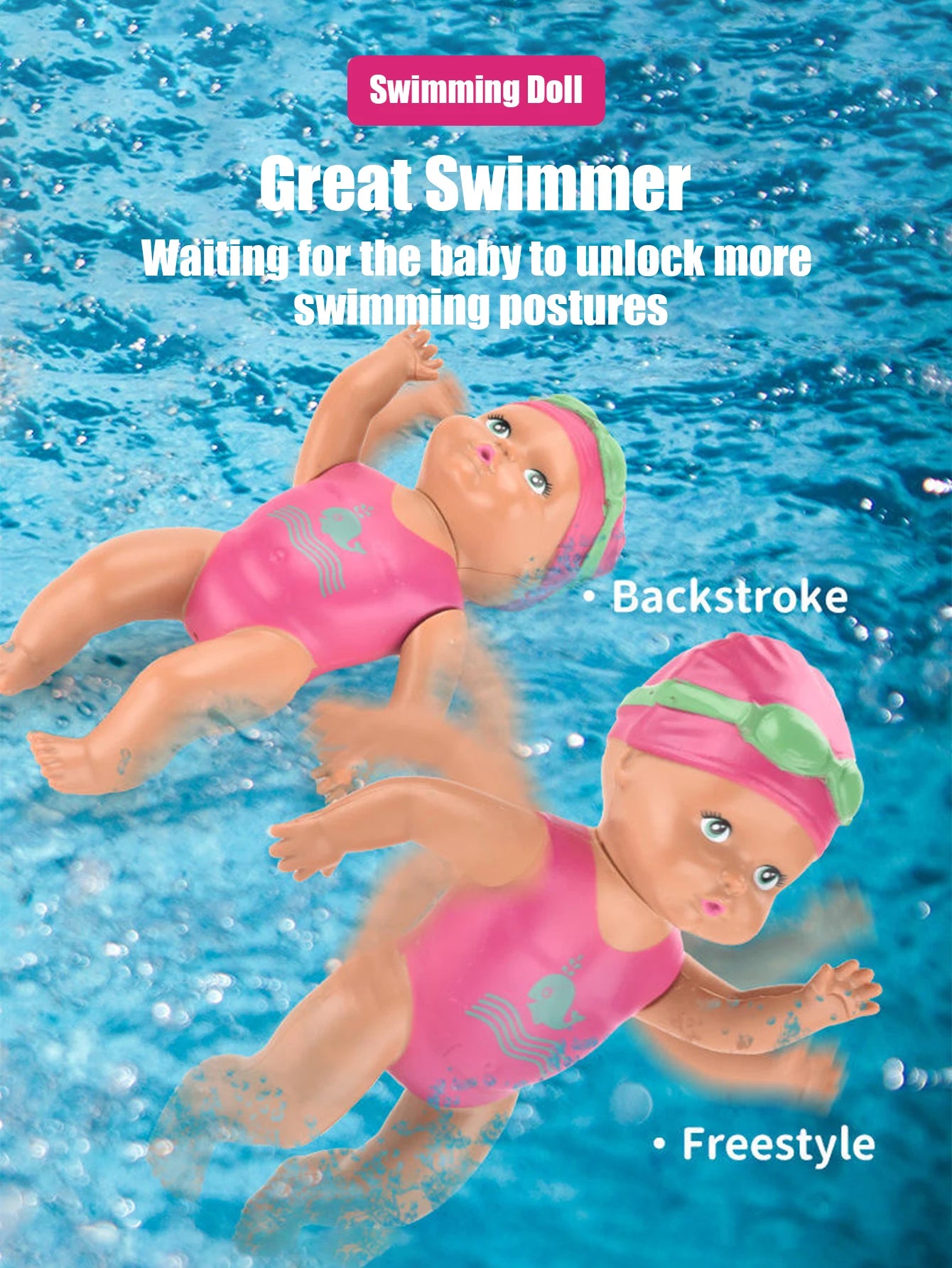 Jouet de bain mini poupée de natation pour bébé