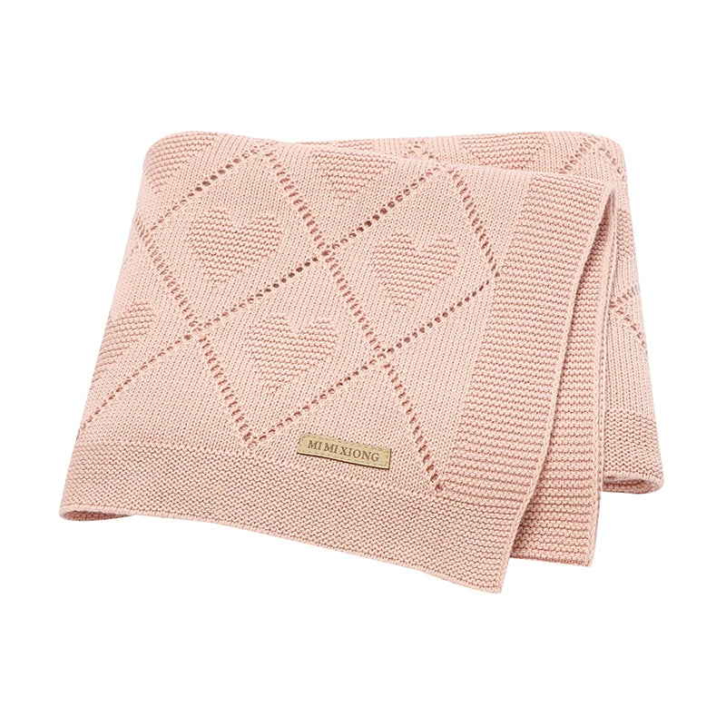 Couverture tricotée en coton pour bébé