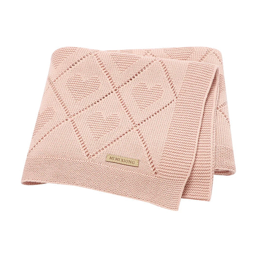 Couverture tricotée en coton pour bébé