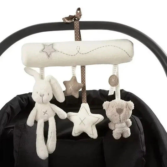 Cloche de lit suspendue pour bébé avec ourson et lapin