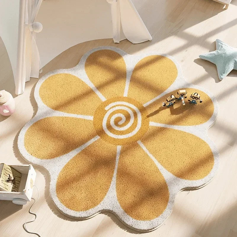Tapis de sol bébé doux en forme de fleur