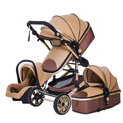 Poussette trio 3 en 1 pour bébé pliable