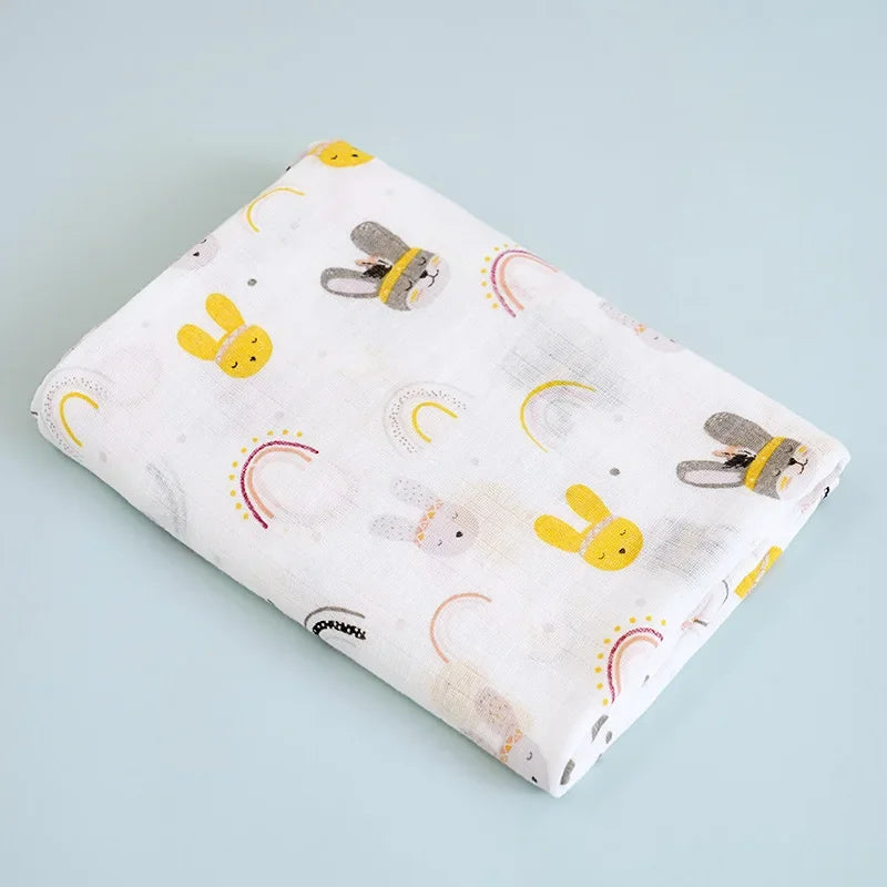 Couverture en mousseline avec 2 couches de gaze de bambou pour bébé