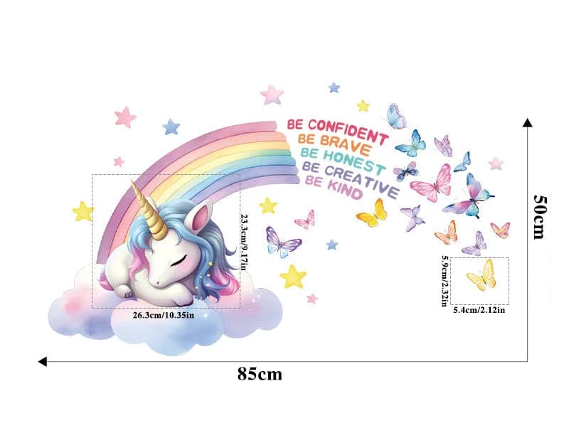 Autocollants muraux en forme de licorne