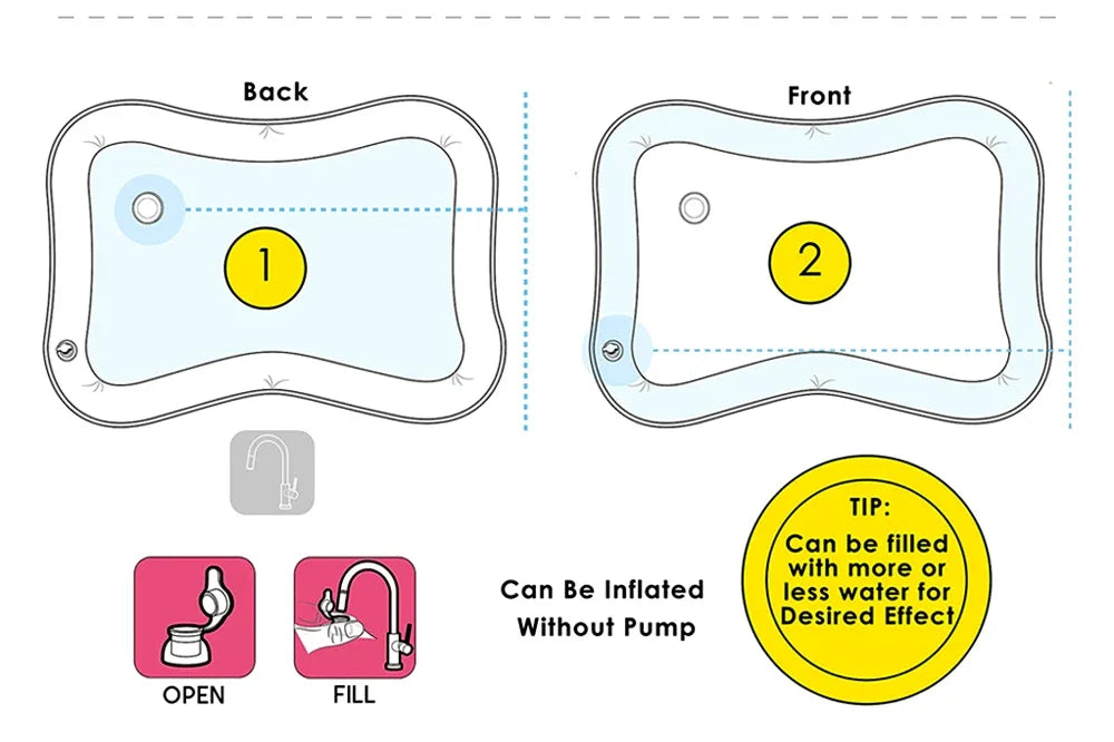 Jouet gonflable bébé tapis de jeu aquatique sirènes