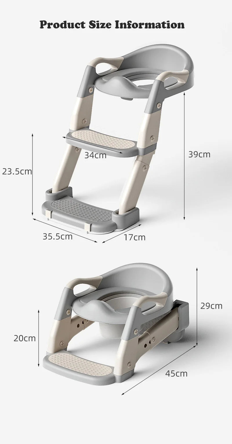 Chaise de toilettes pliable avec escalier pour enfants