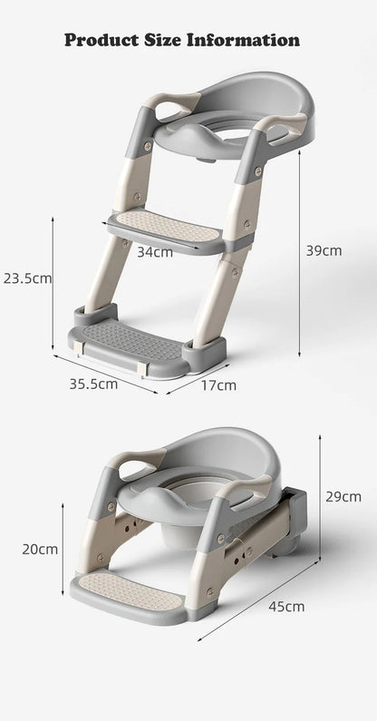 Chaise de toilettes pliable avec escalier pour enfants