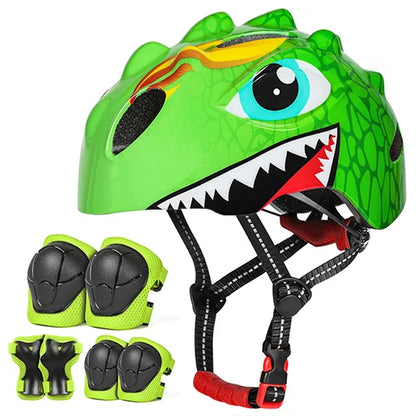 Casque de vélo à motif de dinosaure 3D pour enfants