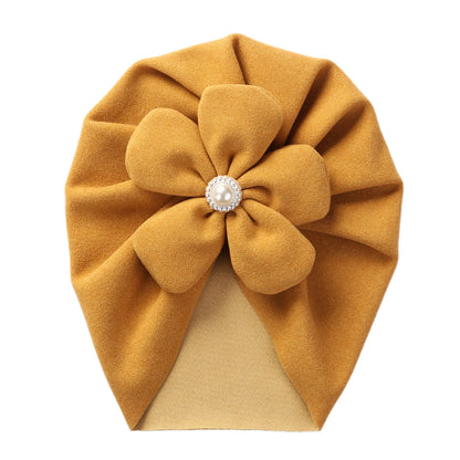 Turban chaud à fleurs pour bébé fille