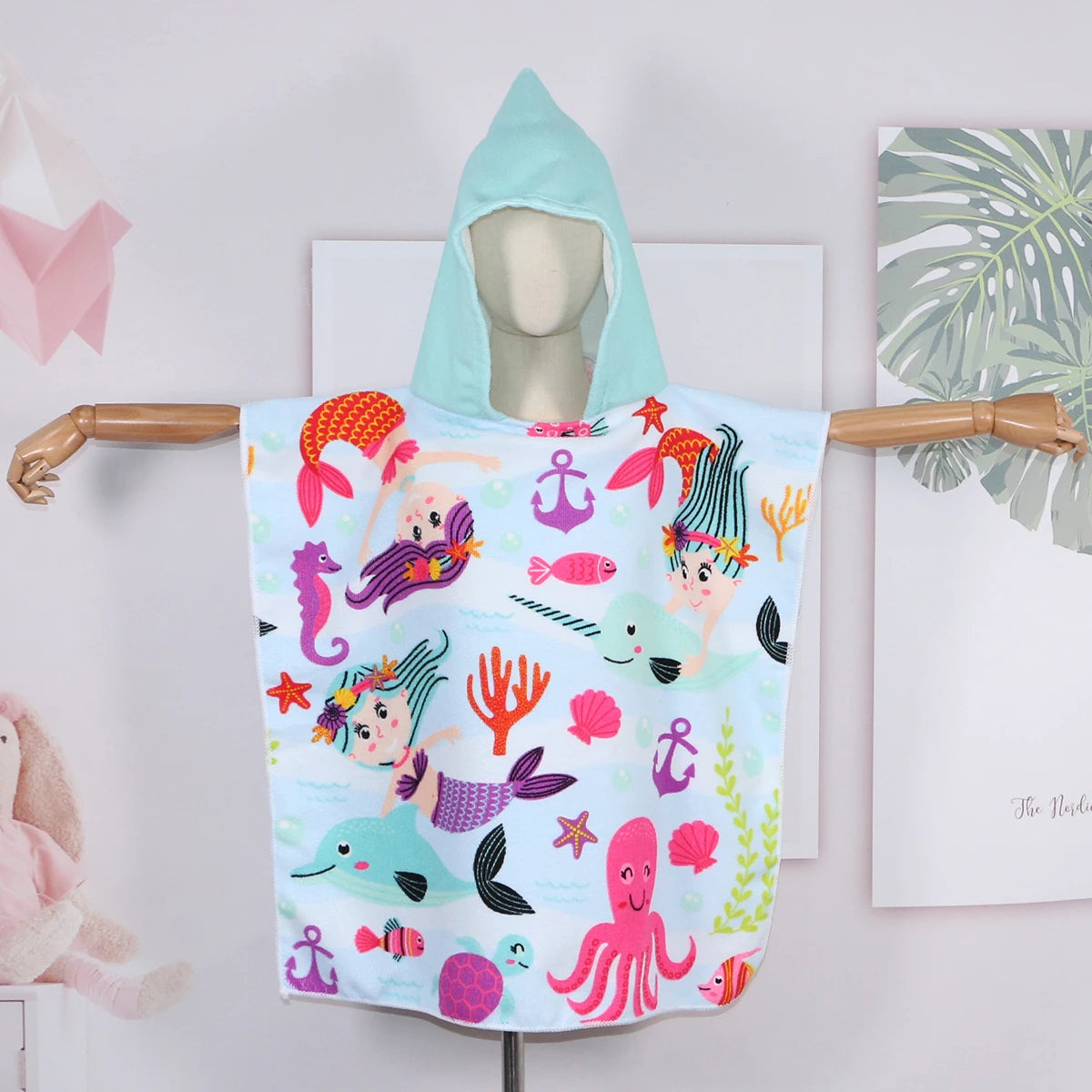 Cape de bain à capuche pour enfant