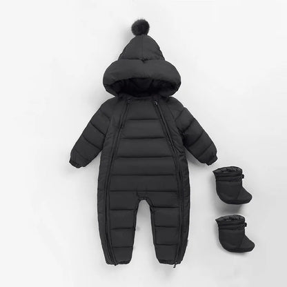 Doudoune bébé barbotteuse rouge avec capuche et chaussons