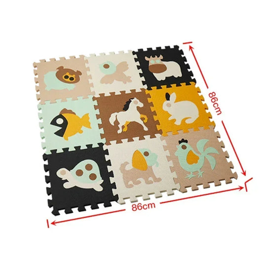 Tapis de jeu puzzle 9 pièces pour bébé