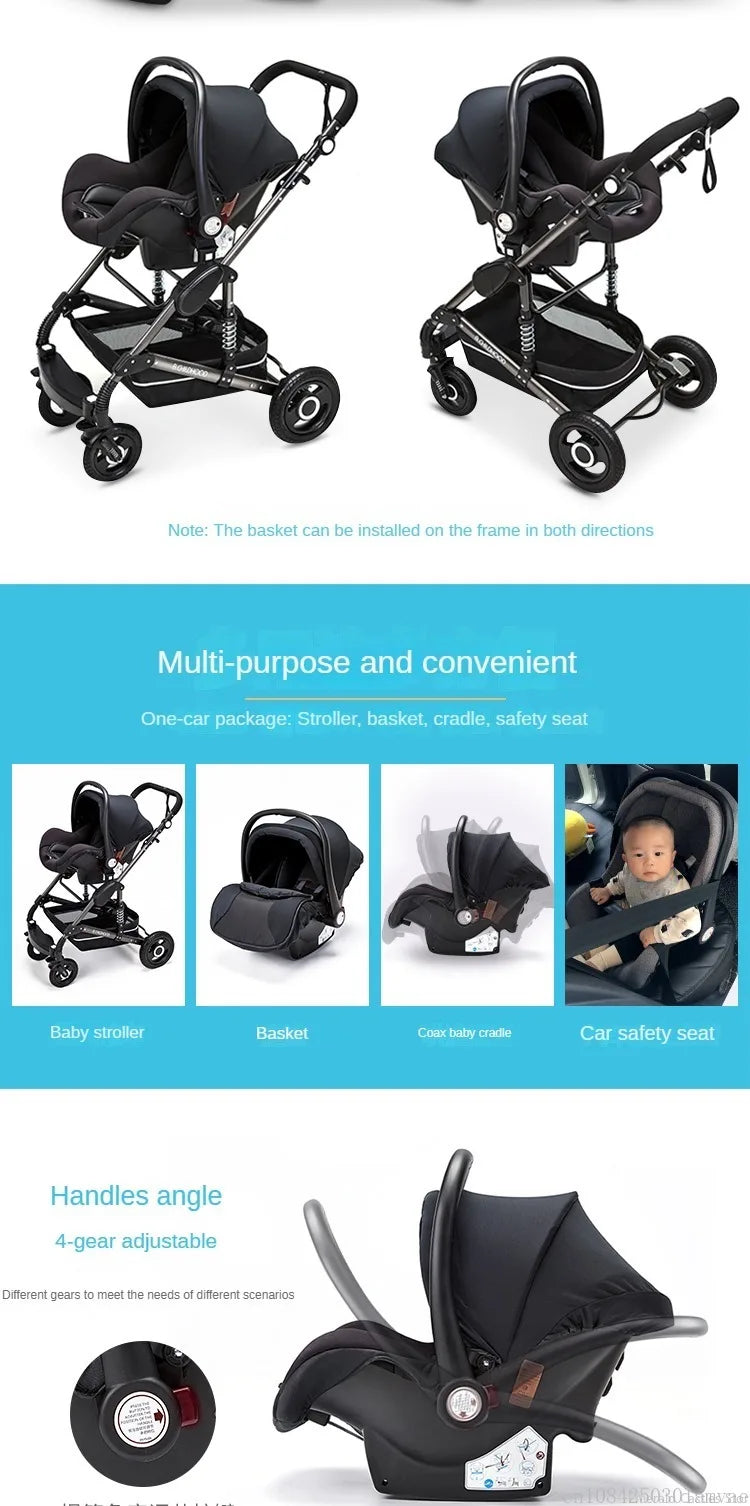 Poussette pliable multifonctionnelle pour bébé