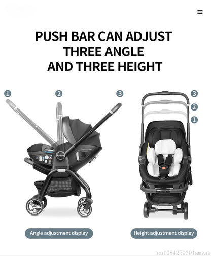 Poussette bébé 3 en 1, siège auto pour enfants, poussette pour nouveau-né, portable, légère