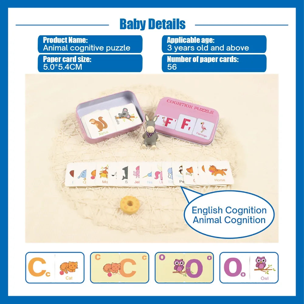 Cartes de puzzle cognitif pour bébé