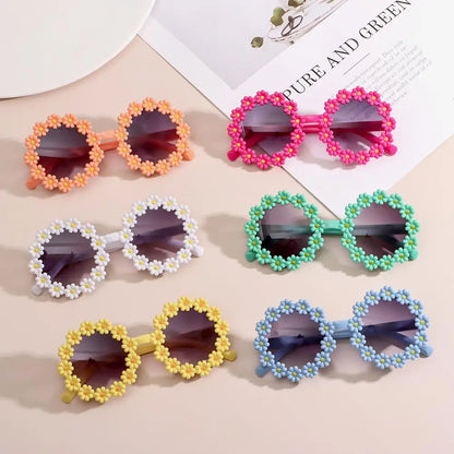 Lunette de soleil bébé ronde en forme de marguerite