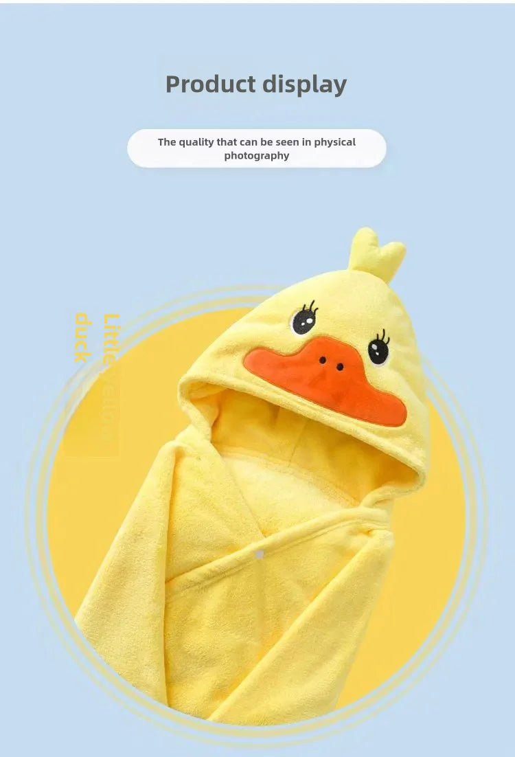 Cape de bain pour bébé avec capuche en tête de canard