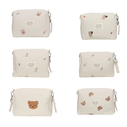 Sac à langer brodé et matelassé petit modèle pour bébé