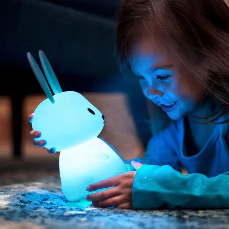 Veilleuse lapin en silicone aux couleurs changeantes