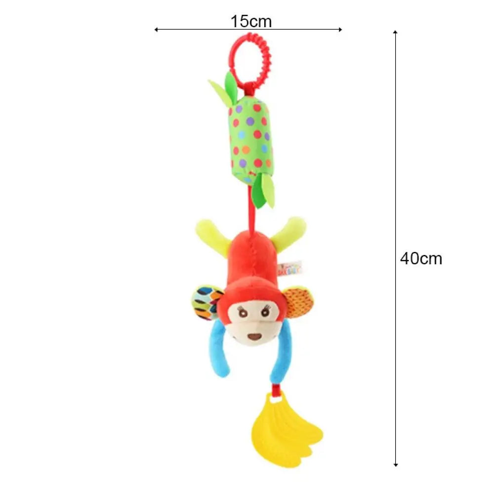 Hochet main en coton avec peluche et cloche