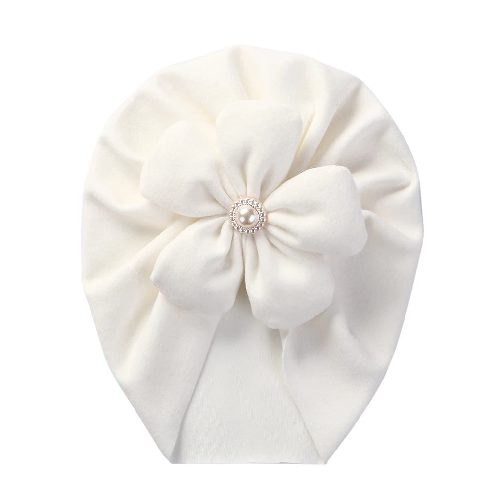 Turban chaud à fleurs pour bébé fille