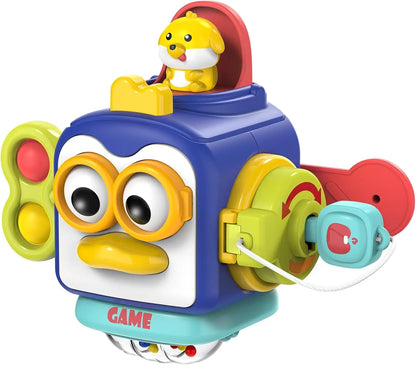 Cube de motricité montessori pingouin 6 en 1