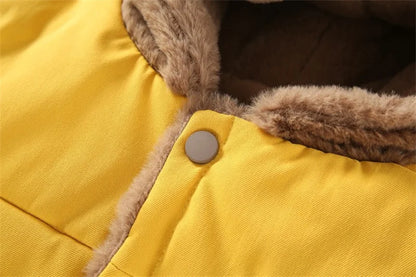 Manteau épais chaud en velours à capuche motif oreille d’ours