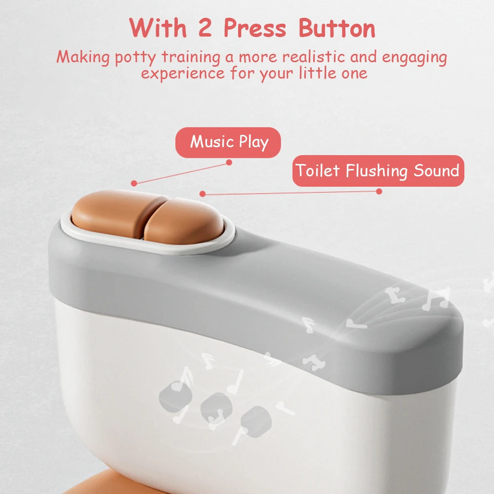 Pot de toilette réaliste pour bébé avec fonction de jeu de musique