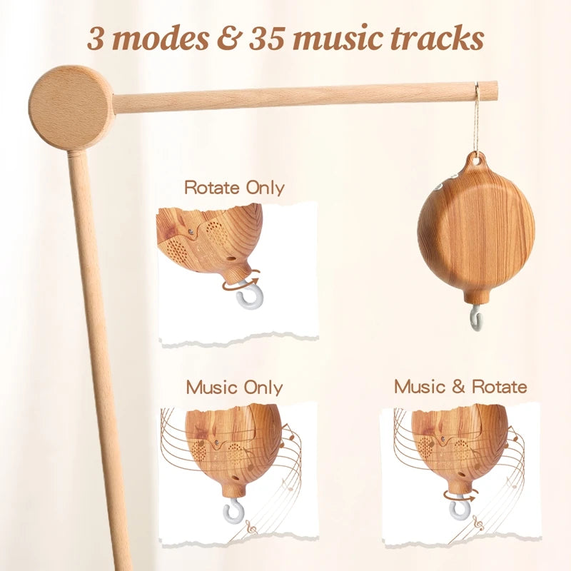 Boîte à musique rotatif pour berceau de bébé