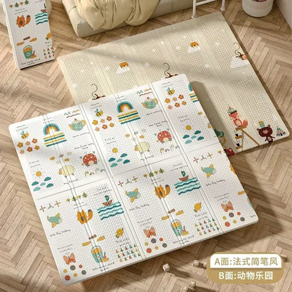 Tapis de jeu animaux pliable double face circuit pour bébé