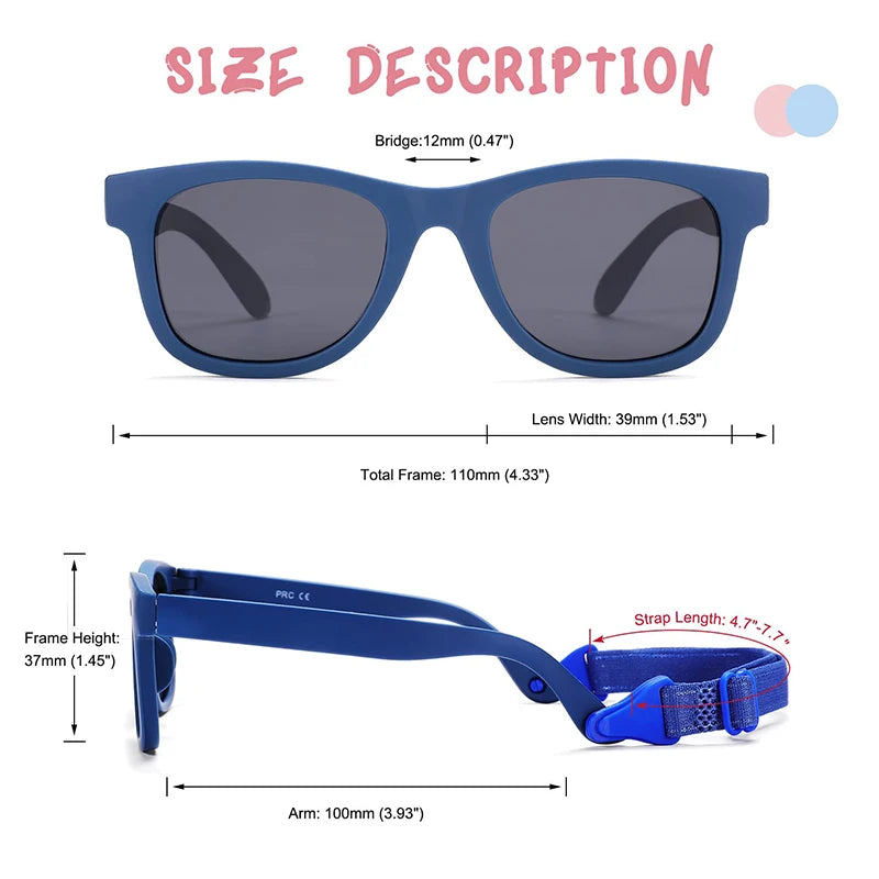 Lunettes de soleil avec sangle reglable pour bébés