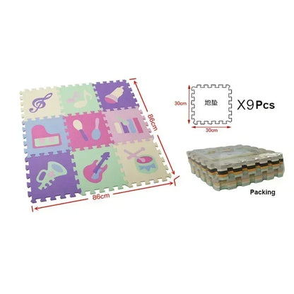 Tapis de jeu puzzle 9 pièces pour bébé