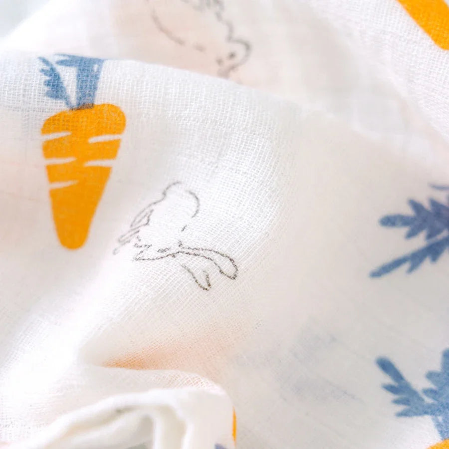 Couverture en mousseline avec 2 couches de gaze de bambou pour bébé