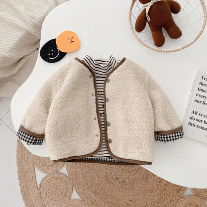 Veste plaid double face pour bébé