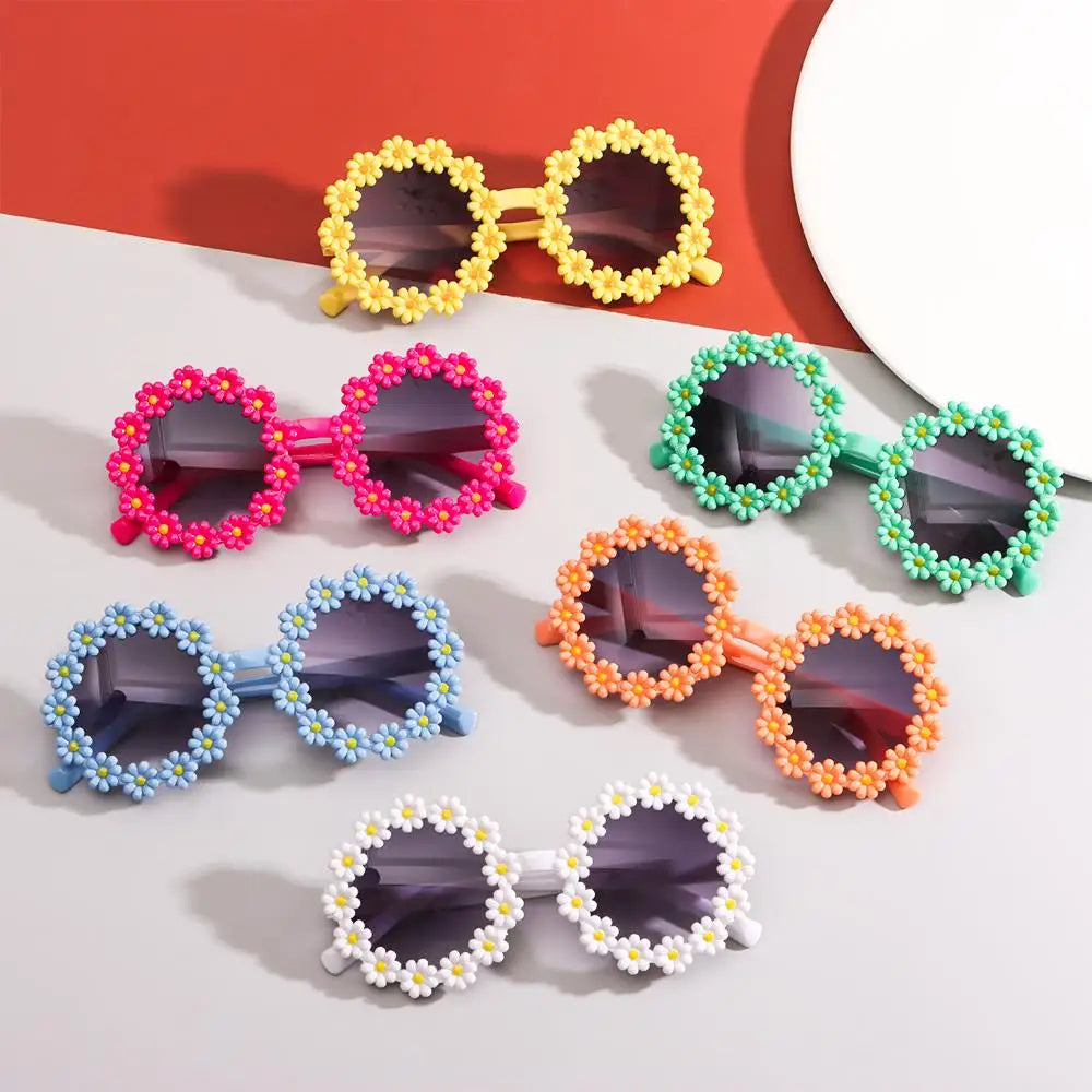 Lunette de soleil bébé ronde en forme de marguerite