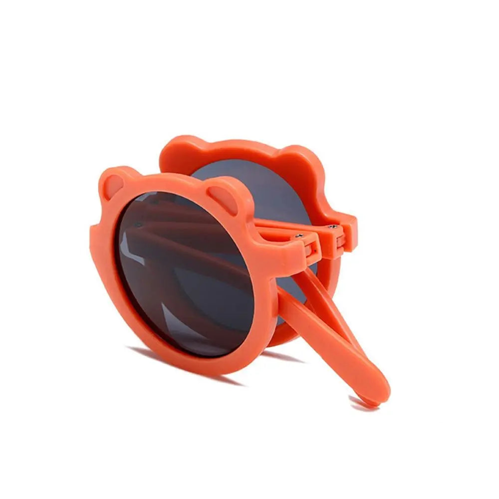 Lunettes de soleil pliables rondes en forme d’ours pour enfants
