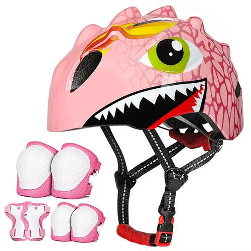 Casque de vélo à motif de dinosaure 3D pour enfants