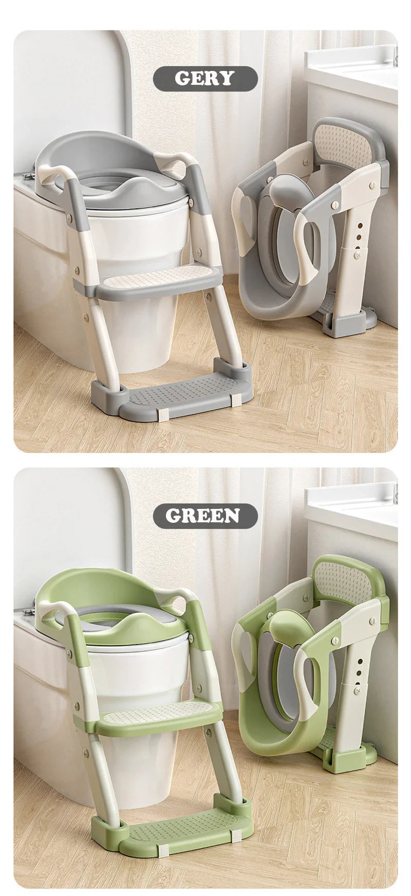 Chaise de toilettes pliable avec escalier pour enfants