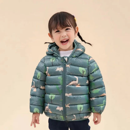 Doudoune bébé verte avec capuche à petites oreilles