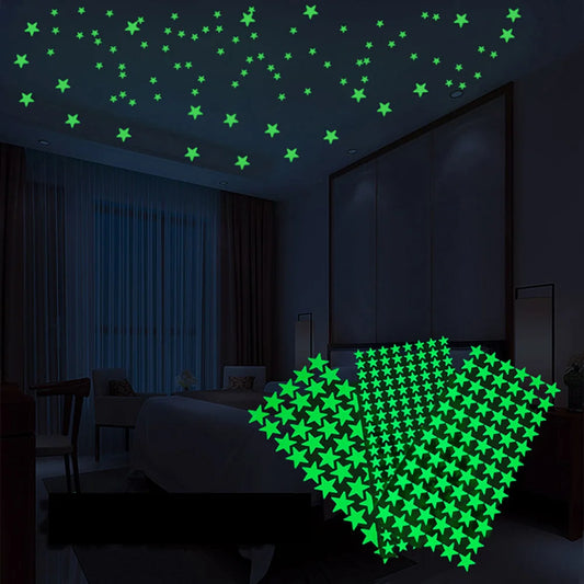 Autocollants muraux fluorescents en forme d’étoile