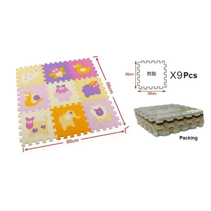 Tapis de jeu puzzle 9 pièces pour bébé