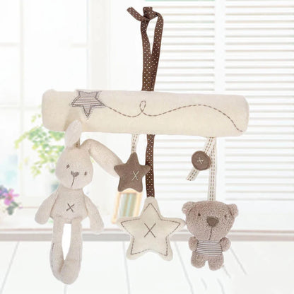 Cloche de lit suspendue pour bébé avec ourson et lapin