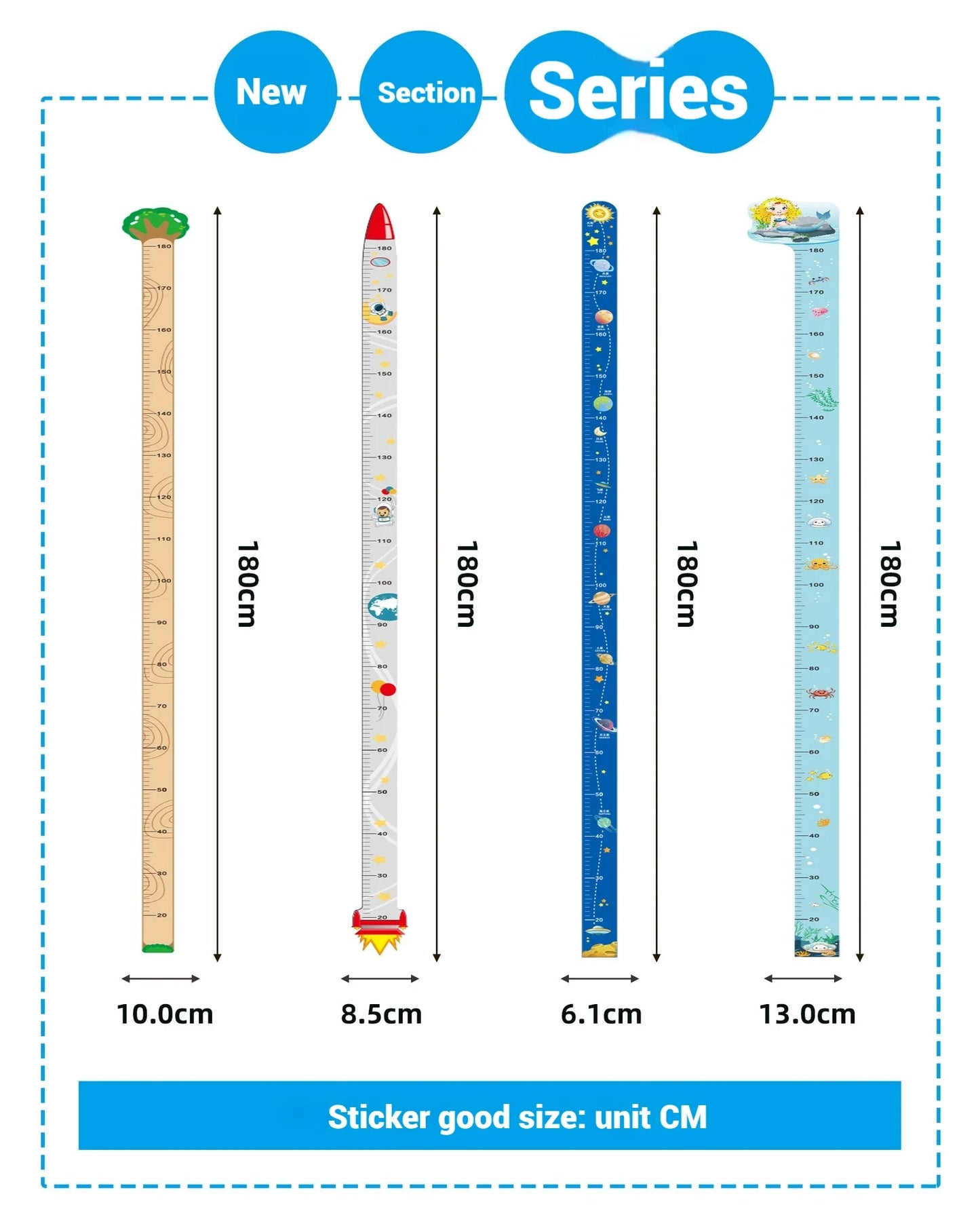 Autocollants muraux de hauteur 180cm