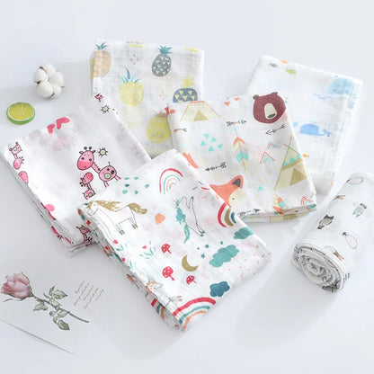 Couverture en mousseline avec 2 couches de gaze de bambou pour bébé