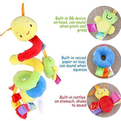 Hochet main en coton avec peluche et cloche