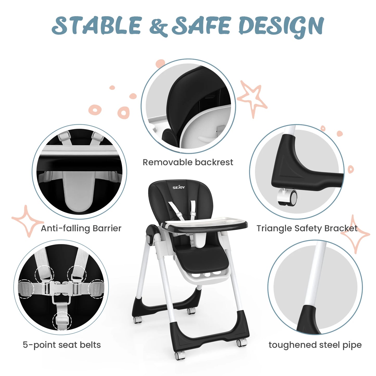 Chaise haute multifonction pour bébé