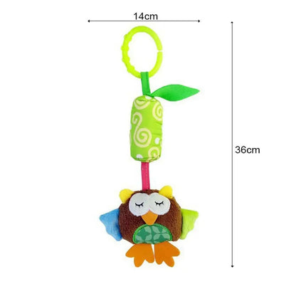 Hochet main en coton avec peluche et cloche