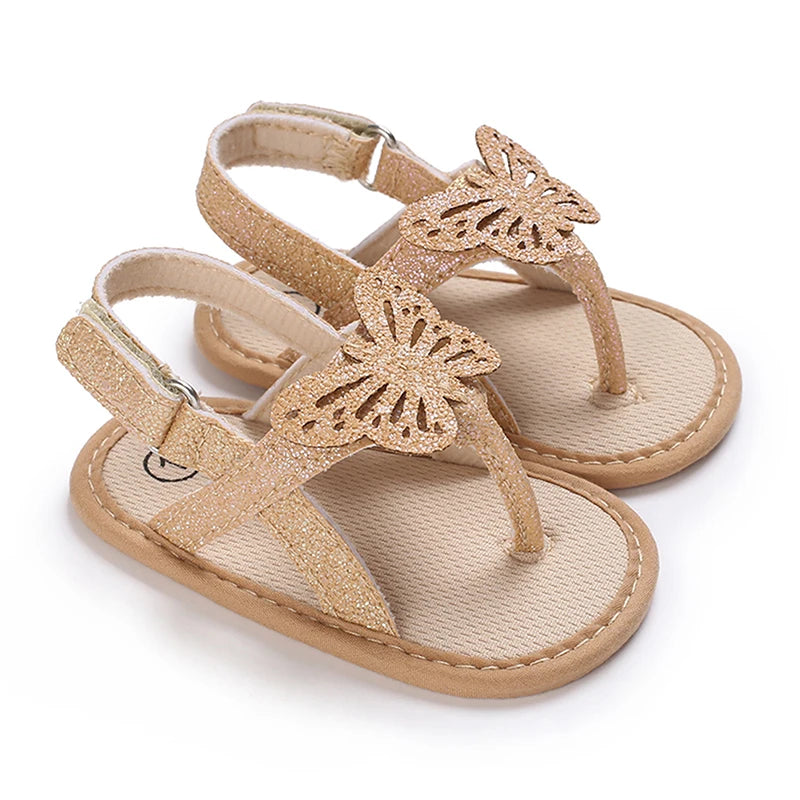 Sandales à paillettes détail papillon pour bébé fille