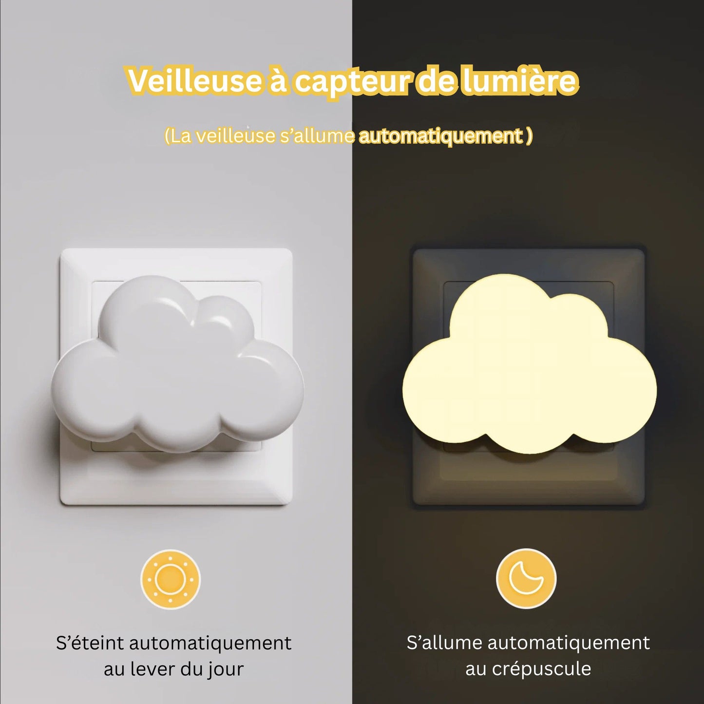 Veilleuse en forme de nuage pour chambre de bébé