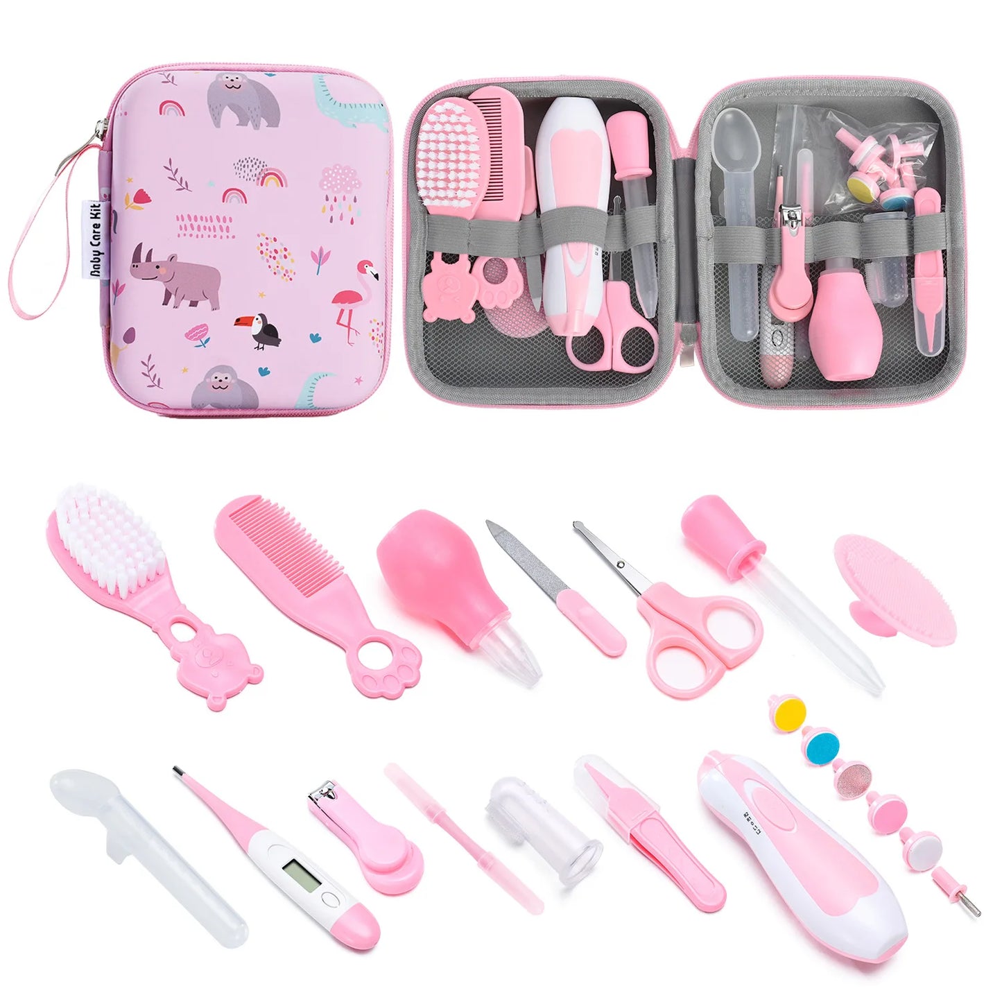 Trousse de toilette avec ensemble de 20 accessoires pour hygiène bébé